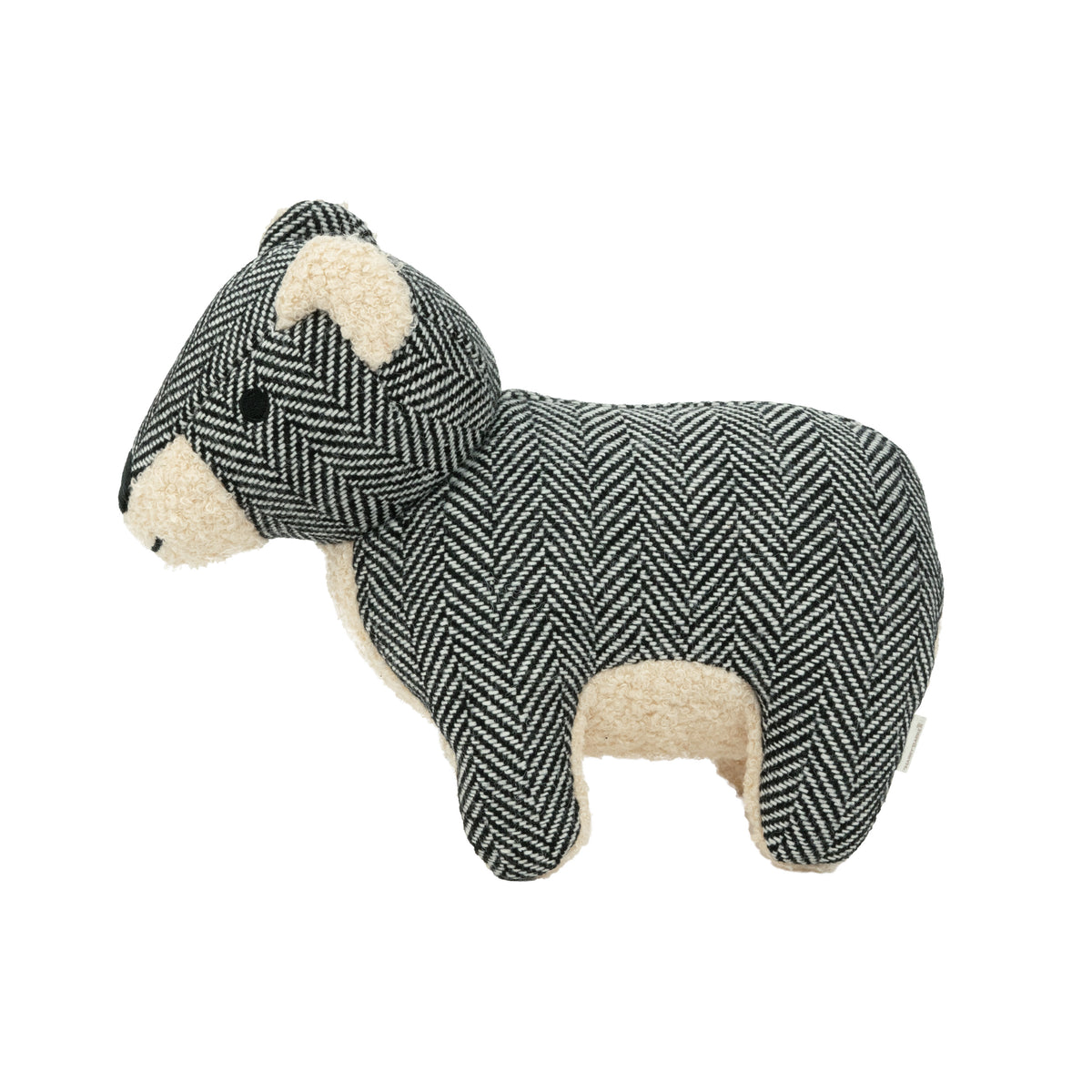 Herringbone Cuddle Bear Dog Toy