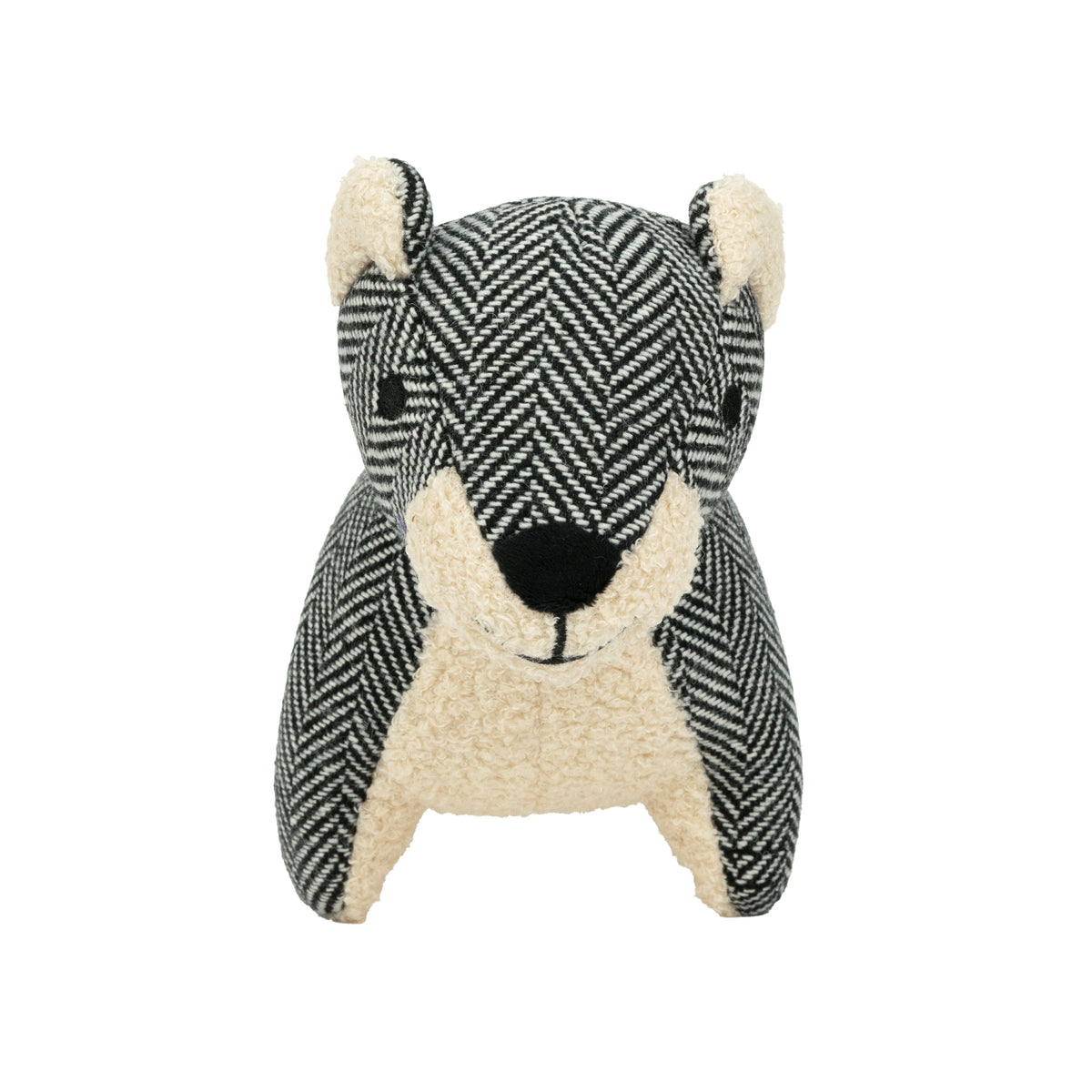 Herringbone Cuddle Bear Dog Toy