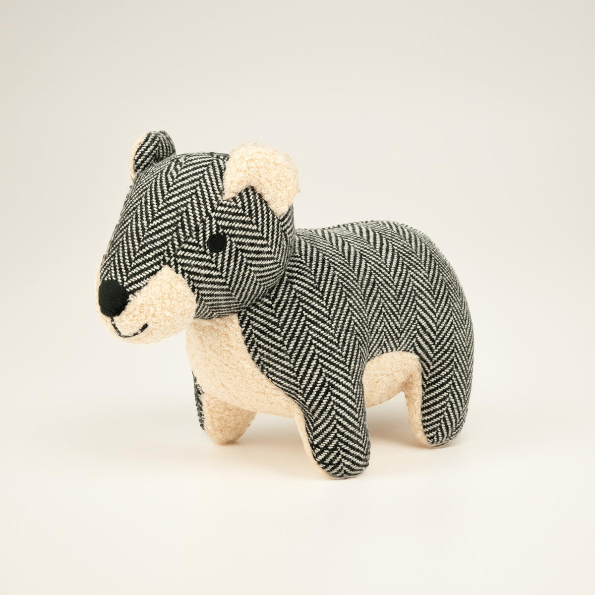 Herringbone Cuddle Bear Dog Toy