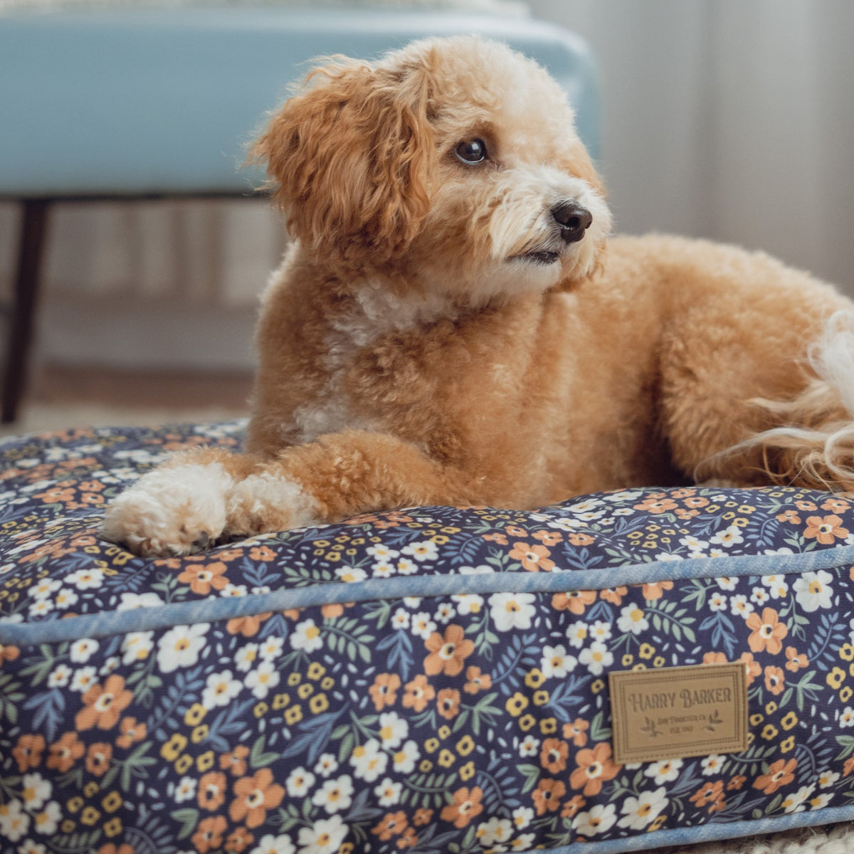 Calico Floral Rectangle Dog Bed