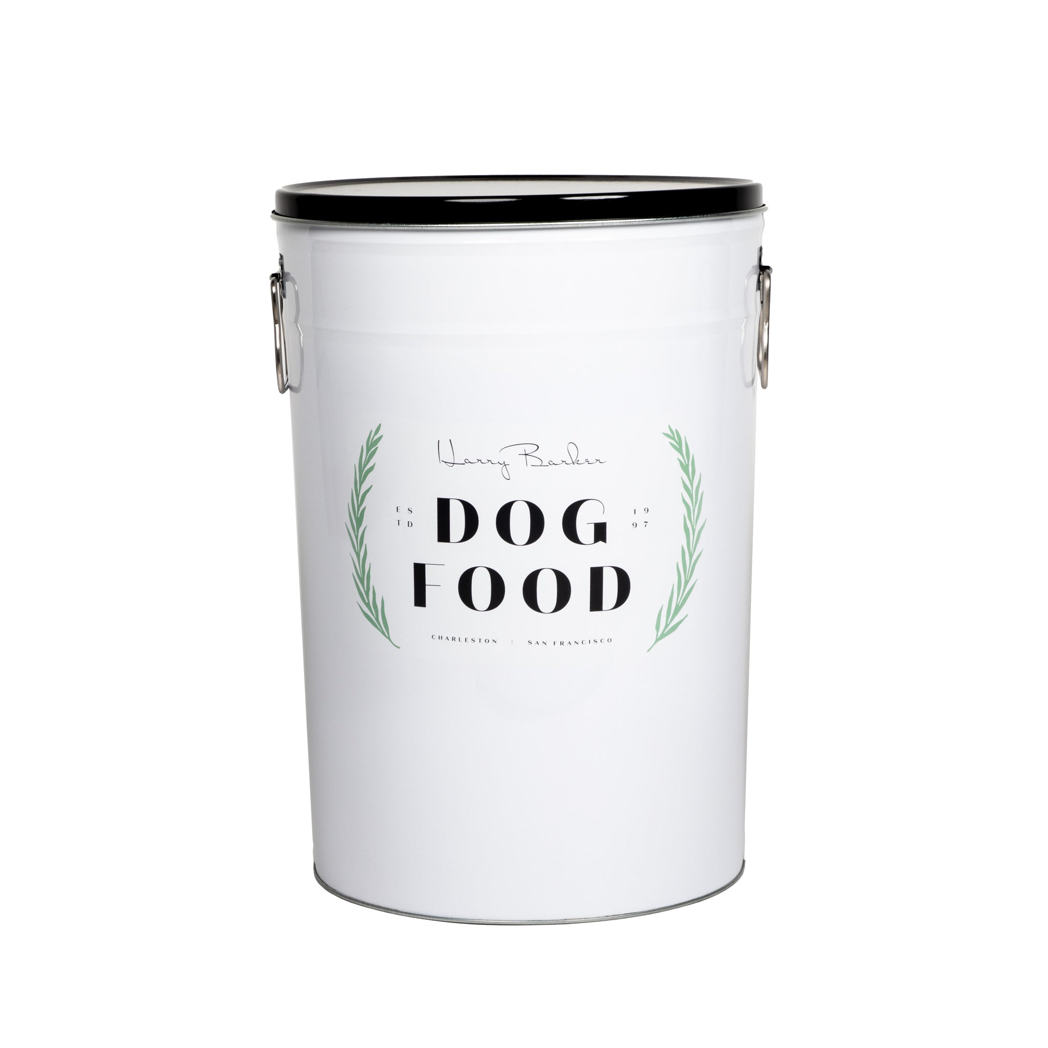 Harry Barker Classic Dog Food Storage Canister, White, Small