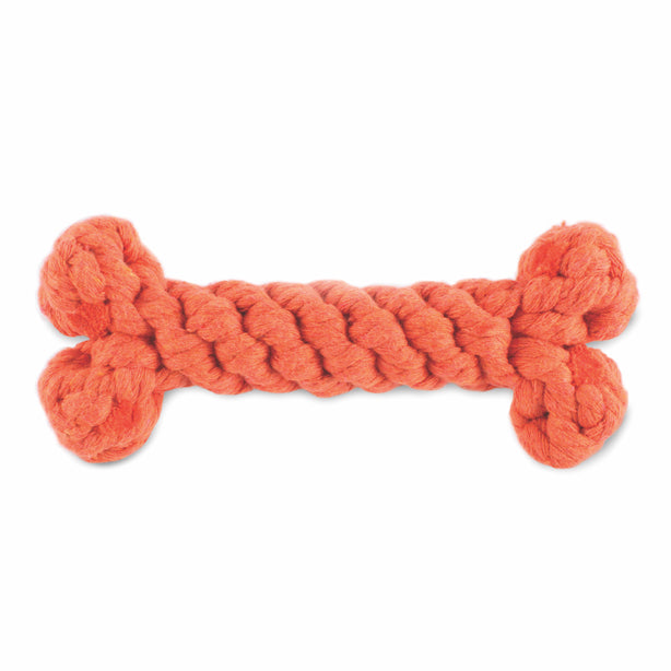 Harry Barker Bone Small Rope Dog Toy Orange