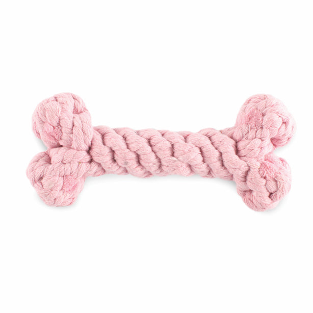Harry Barker Bone Small Rope Dog Toy - Pink