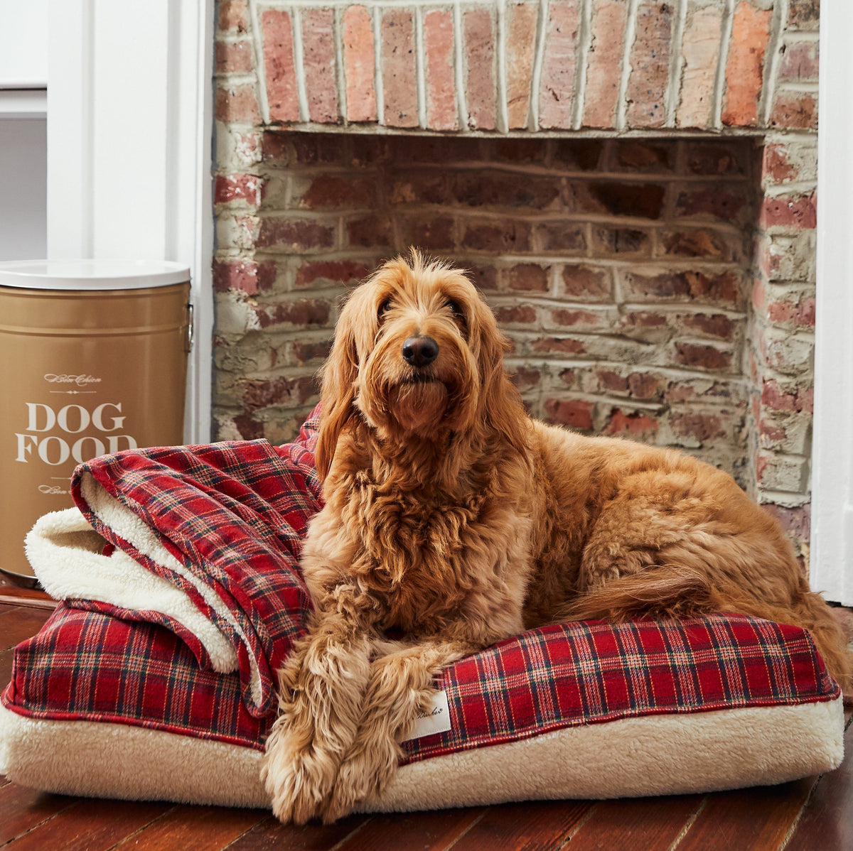Bed Cover - Plaid Sherpa Rectangle Dog Bed Cover
