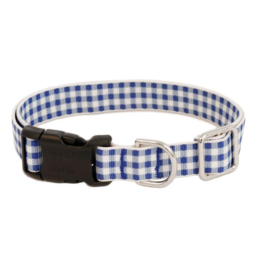 Harry Barker Blue Gingham Dog Collar, Small